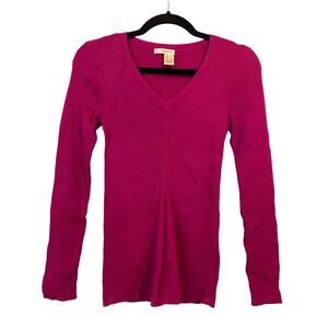 DKNY Jeans, Size Medium, Berry Purple Rib Knit Sweater, Super Soft Bump Friendly
